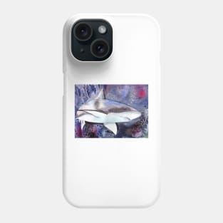 Shark Watercolor Art Phone Case