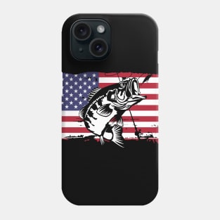 Fish American flag Shirt Patriotic Fishing 4th of July Tank Top Phone Case