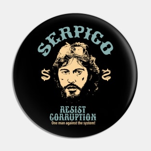 Serpico - Defying Corruption - Vintage Al Pacino T-Shirt Design Pin