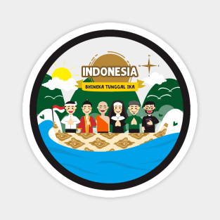 Bhineka Tunggal Ika of Indonesia T-Shirt Design Magnet