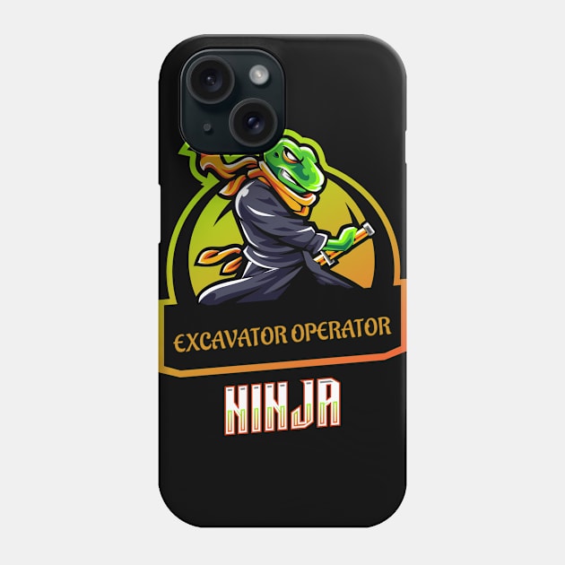 Excavator Operator Ninja Phone Case by ArtDesignDE