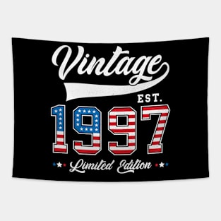 26th Birthday Patriotic Vintage 1997 USA Flag 4th of July Tapestry