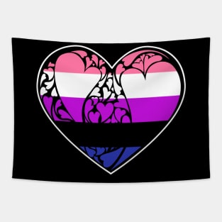 Genderfluid Flag LGBT+ Heart Tapestry