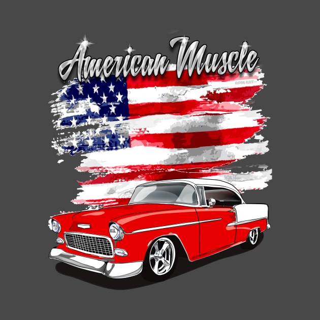 1955 Gypsy Red Chevy Bel Air American Muscle Print by RPM-ART