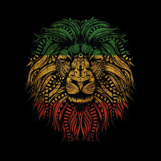 Lion Rasta Reggae Mandala by UNDERGROUNDROOTS