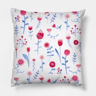 Hayfever Watercolor Flowers Art Pillow