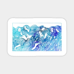 Hair Sea In Blue Magnet