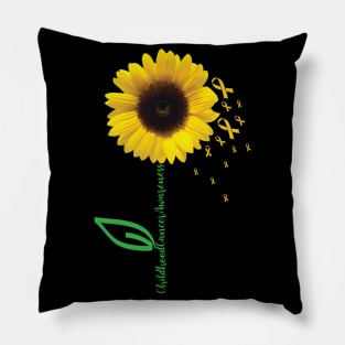 Childhood Cancer Awareness Sunflower Pillow