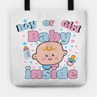 Gender reveal: Baby inside Tote