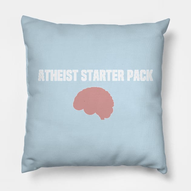 Atheist Starter Pack Funny Brain Pillow by Mellowdellow