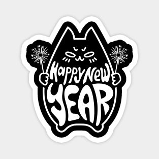 Happy New Year Cat Celebration #1 Magnet