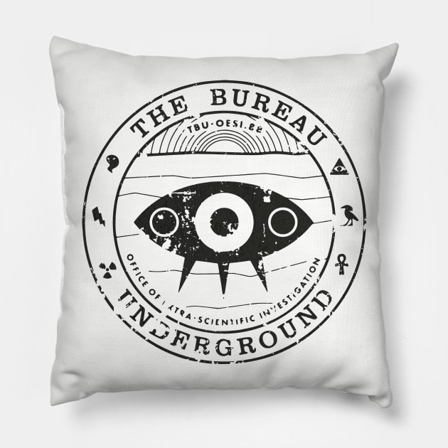 Bureau Underground Seal Vintage Pillow by JCD666