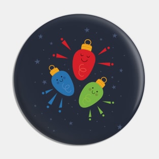 Trio of Playful Christmas Light Bulbs Pin