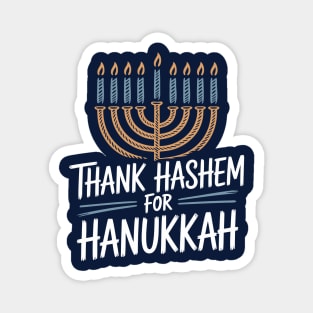 Thank HaShem for Hanukkah – Menorah Illustration Magnet