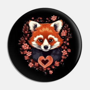Red Panda Valentine Day Pin