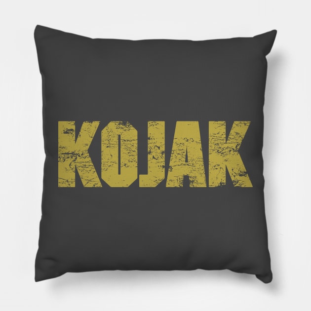 Kojak Logo (distressed) Pillow by GraphicGibbon