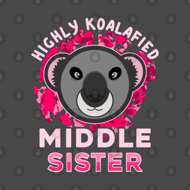 Koala Bear Highly Koalafied Middle Sister Pink Text by JaussZ