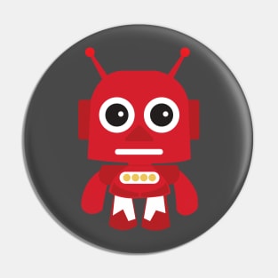 Cute Red Retro Robot Pin