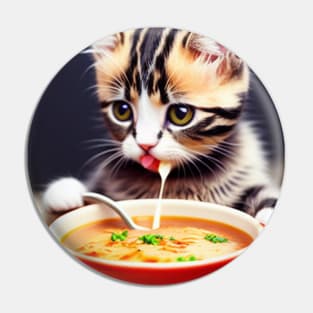 Baby Cat & Soup Pin