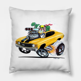 MONSTER MUSCLE 72 Chevelle YELLOW Pillow