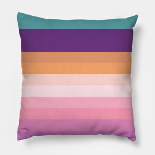 Stripes Pattern of Blue, Purple, Orange and Pink Pillow