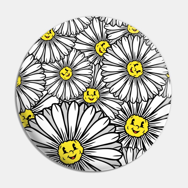 Daisy Flowers Pattern Pin by theDK9