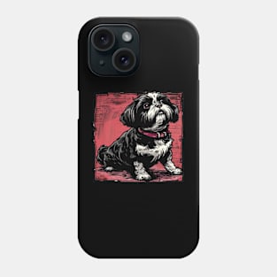 Retro Art Shih Tzu Dog Lover Phone Case