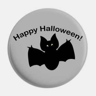 Happy Halloween Shadow Bat Pin