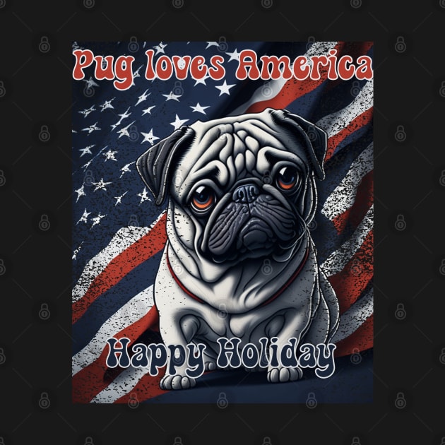 Pug 4th of July by MrPug