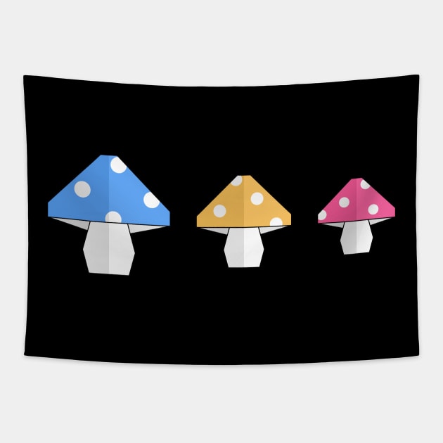 Origami Mushroom Tapestry by bobyberto