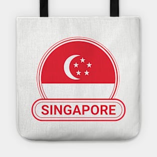 Singapore Country Badge - Singapore Flag Tote