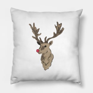 Red Nosed Reindeer Pillow