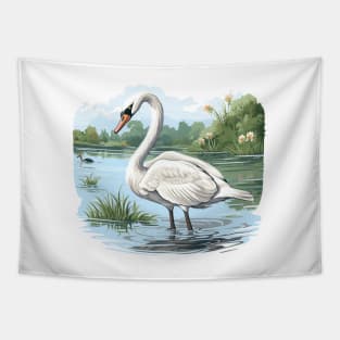 white swan Tapestry