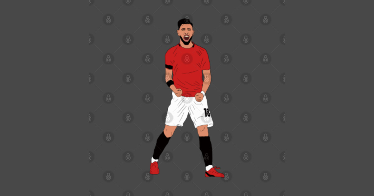 Bruno Fernandes Celebration - Manchester United - Pillow ...