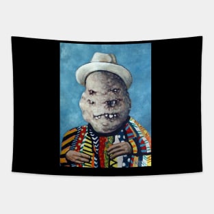 Goblin King With Boat Hat | Colorful Ghoul | Cool Sweater Dude | Notorious Artwork | Original Surreal Painting By Tyler Tilley Tapestry