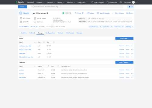 A thumbnail of the new Cloud Manager detail view storage tab