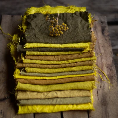 teinture_curcuma_naturelle_lin_laine_écologique teinture au curcuma naturelle écologique jaune