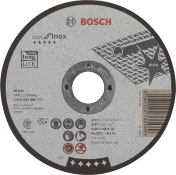 Kappeskive A46V INOX Ø125x1,5mm rett Bosch