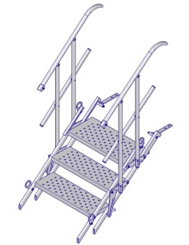 Vivatec byggetrapp 3 trinn m/rekkverk b=700mm