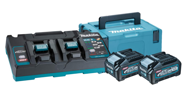 Batterisett 2x40V 4,0Ah inkl. dbl. lader og koffert Makita