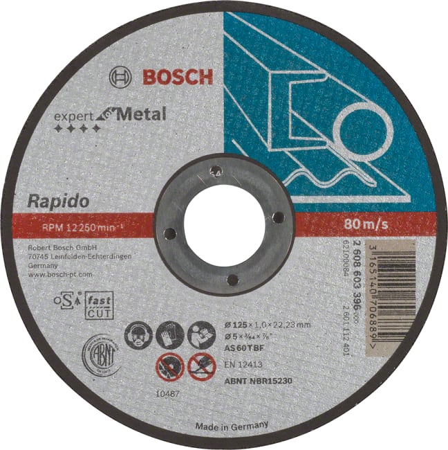 Kappeskive exp metall Ø125x1mm lige Bosch