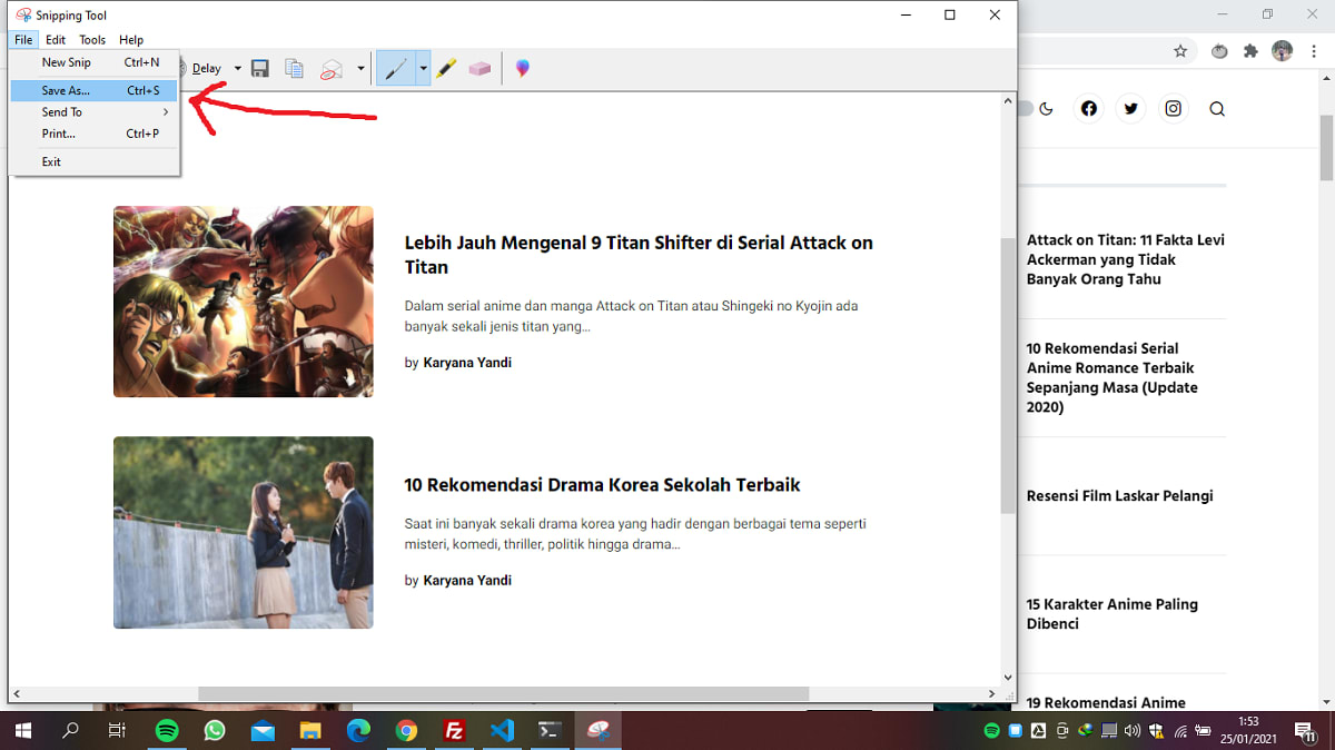Cara Screenshot di PC dan Laptop menggunakan Snipping Tool 4