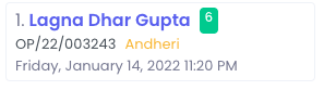 Token number with the name