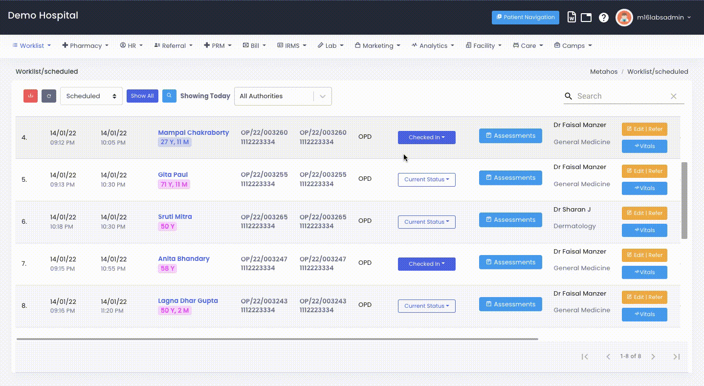 Status reflected in Queue Management