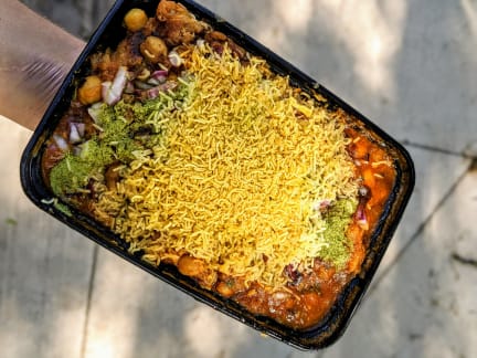 Samosa Chole, Bombay Chaat Samosa Chole, Bombay Chaat