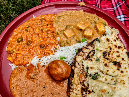 Shai Paneer, Mutter Paneer, Malai Kofta, Garlic Naan, Passage to India Shai Paneer, Mutter Paneer, Malai Kofta, Garlic Naan, Passage to India