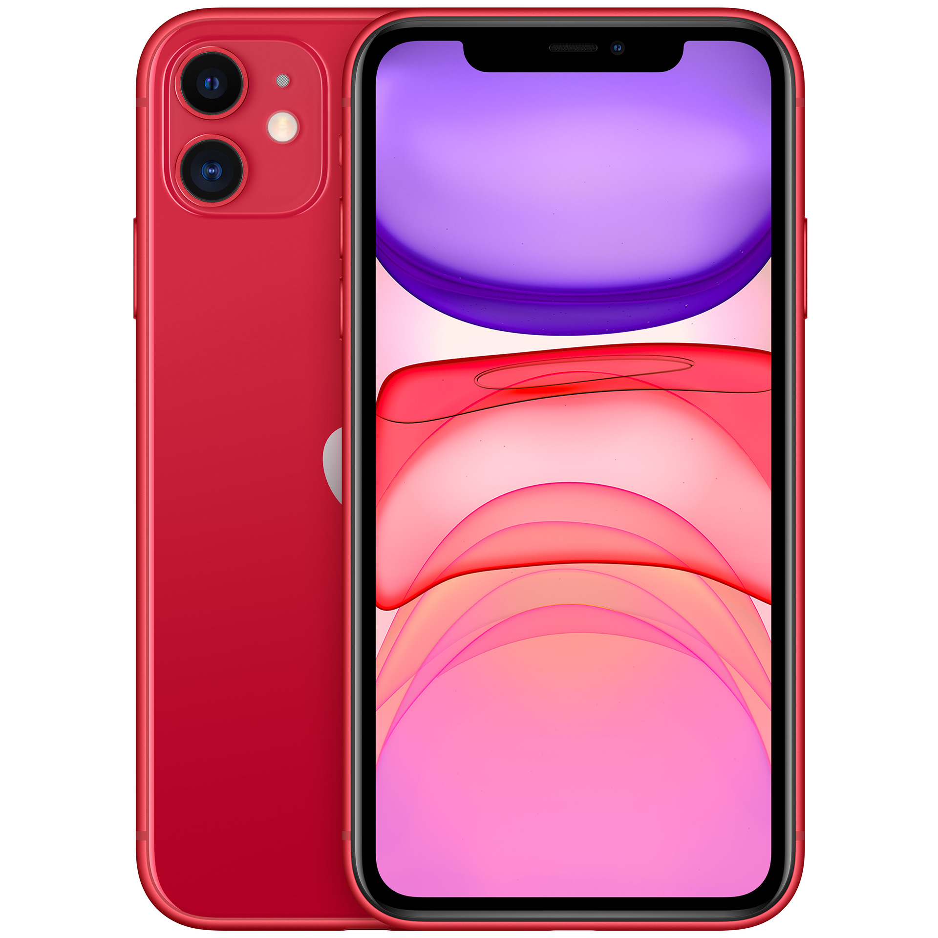 Red iPhone 11 front and back