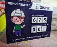 Contador de día sin accidentes con base compuesto de aluminio y numeración en celtex 3mm