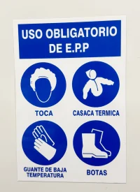 obligatorio uso de epp en vinil imantando, fáciles de cambiar de lugar