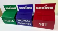 Buzones difernetes colores con logo